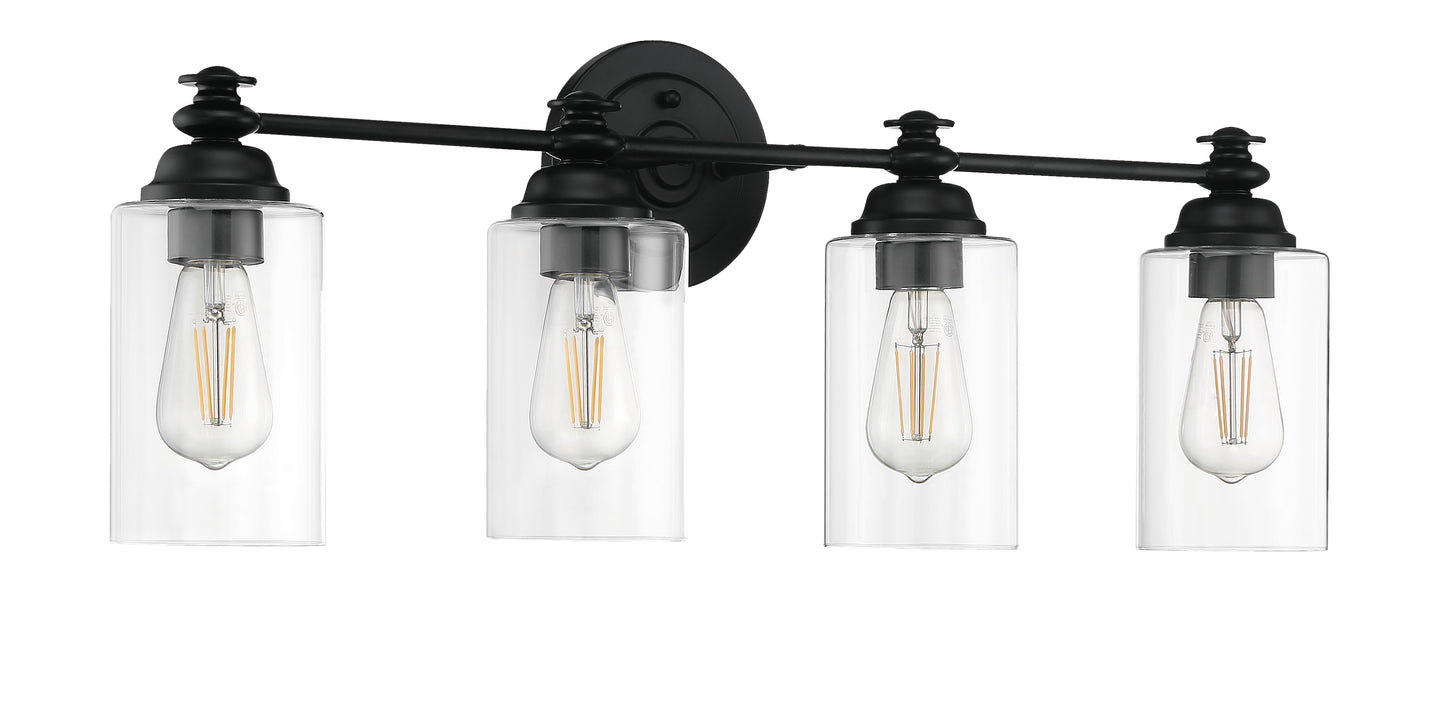 49804-FB-C - Dardyn 4 Light 30" Wide Vanity Light - Flat Black