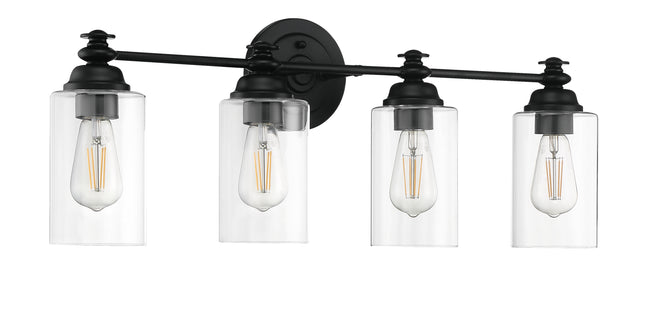 49804-FB-C - Dardyn 4 Light 30" Wide Vanity Light - Flat Black