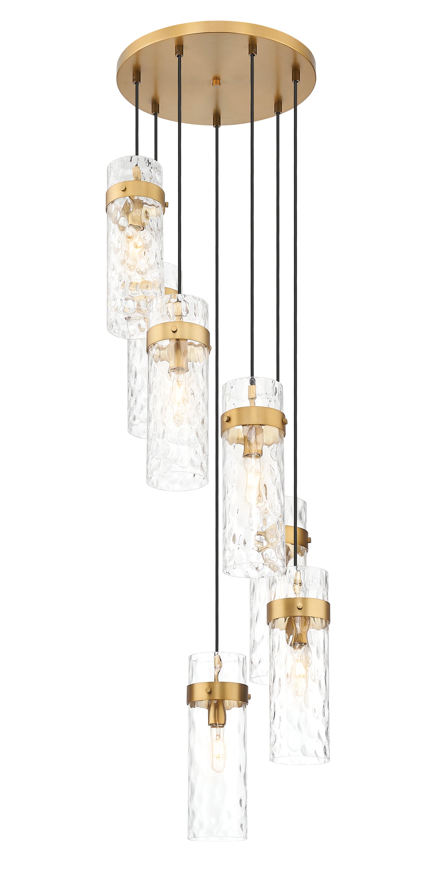 7002P5-7R-RB - Fontaine 7 Light 20" Chandelier - Rubbed Brass