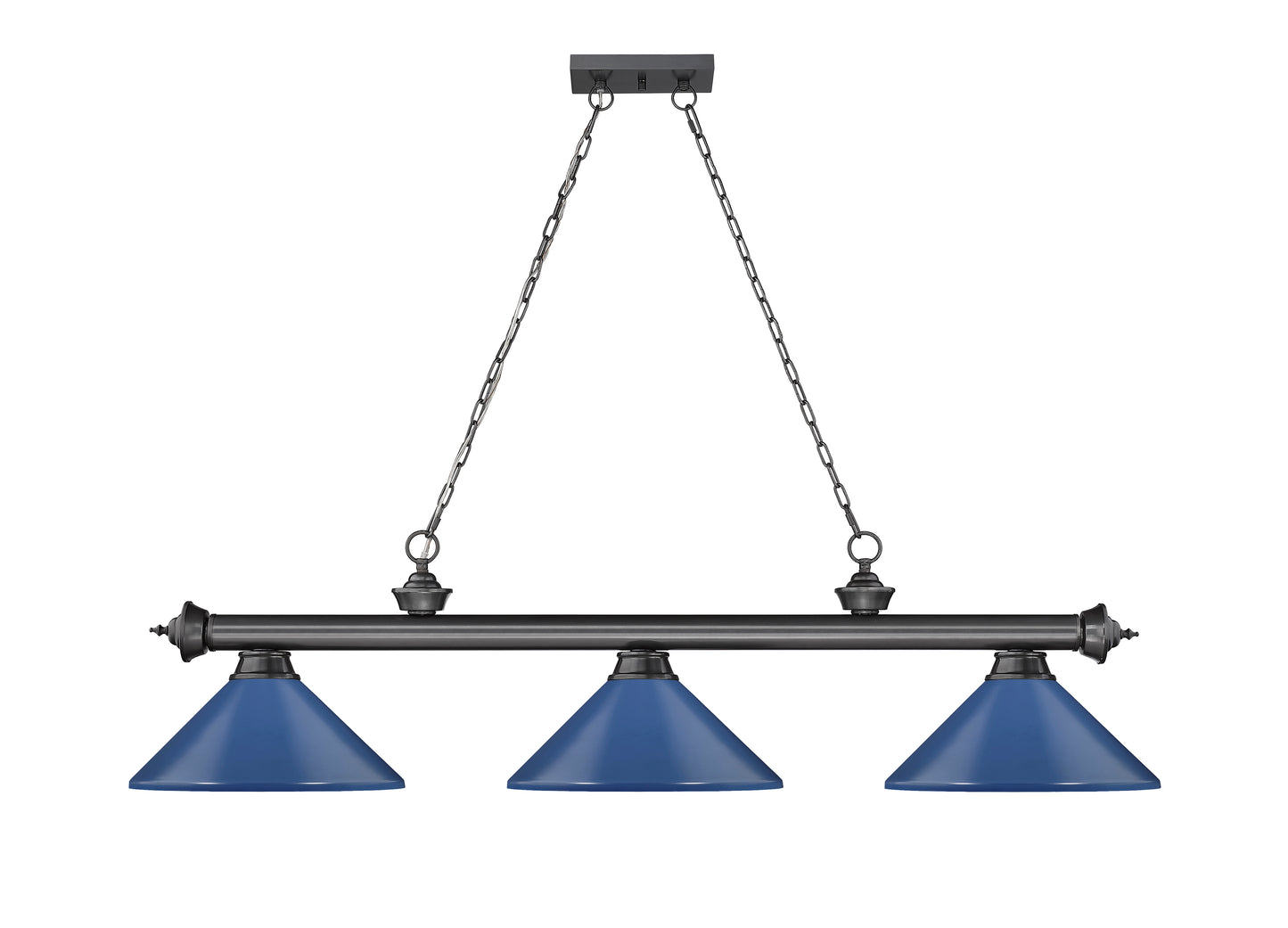 2306-3BP-MNB - Cordon 3 Light 58" Billiard - Bronze Plate