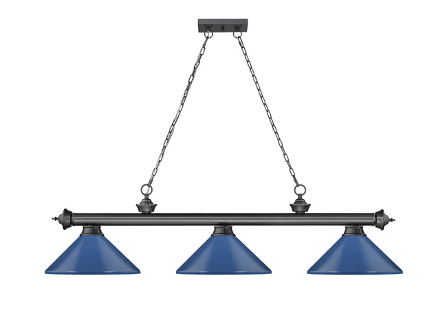 2306-3BP-MNB - Cordon 3 Light 58" Billiard - Bronze Plate