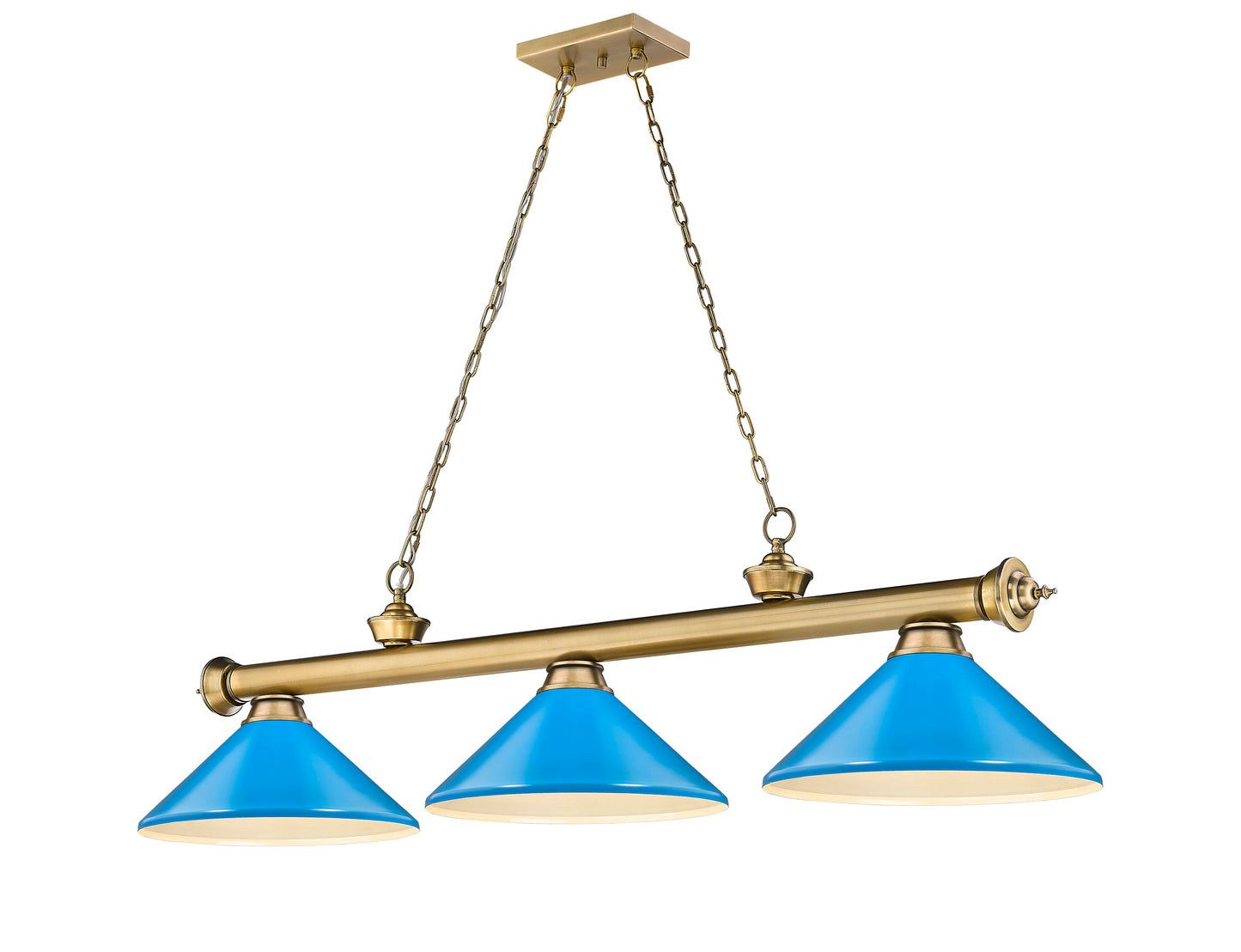 2306-3RB-MEB - Cordon 3 Light 58" Billiard - Rubbed Brass