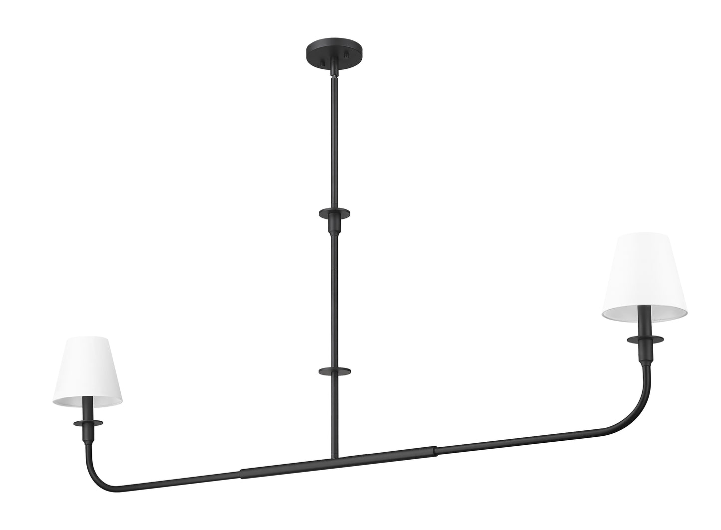 3049-60L-MB - Tova 2 Light Linear 64" Chandelier - Matte Black
