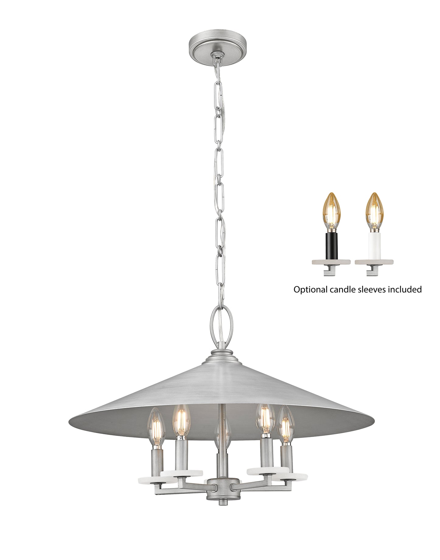 1953-22SPT - Rialto 5 Light 22" Pendant - Signature Pewter