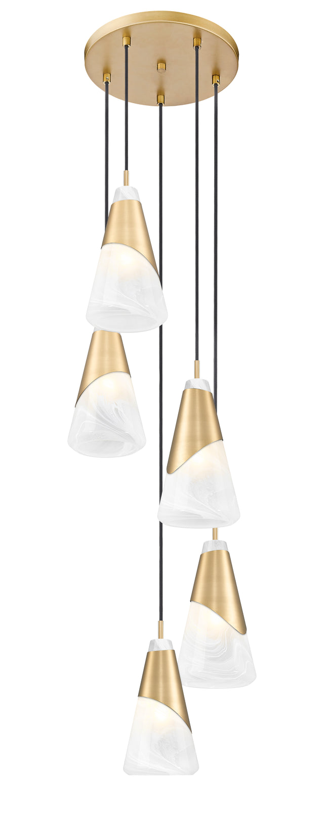 828P6-5R-MGLD - Aimie 5 Light 12" Chandelier - Modern Gold