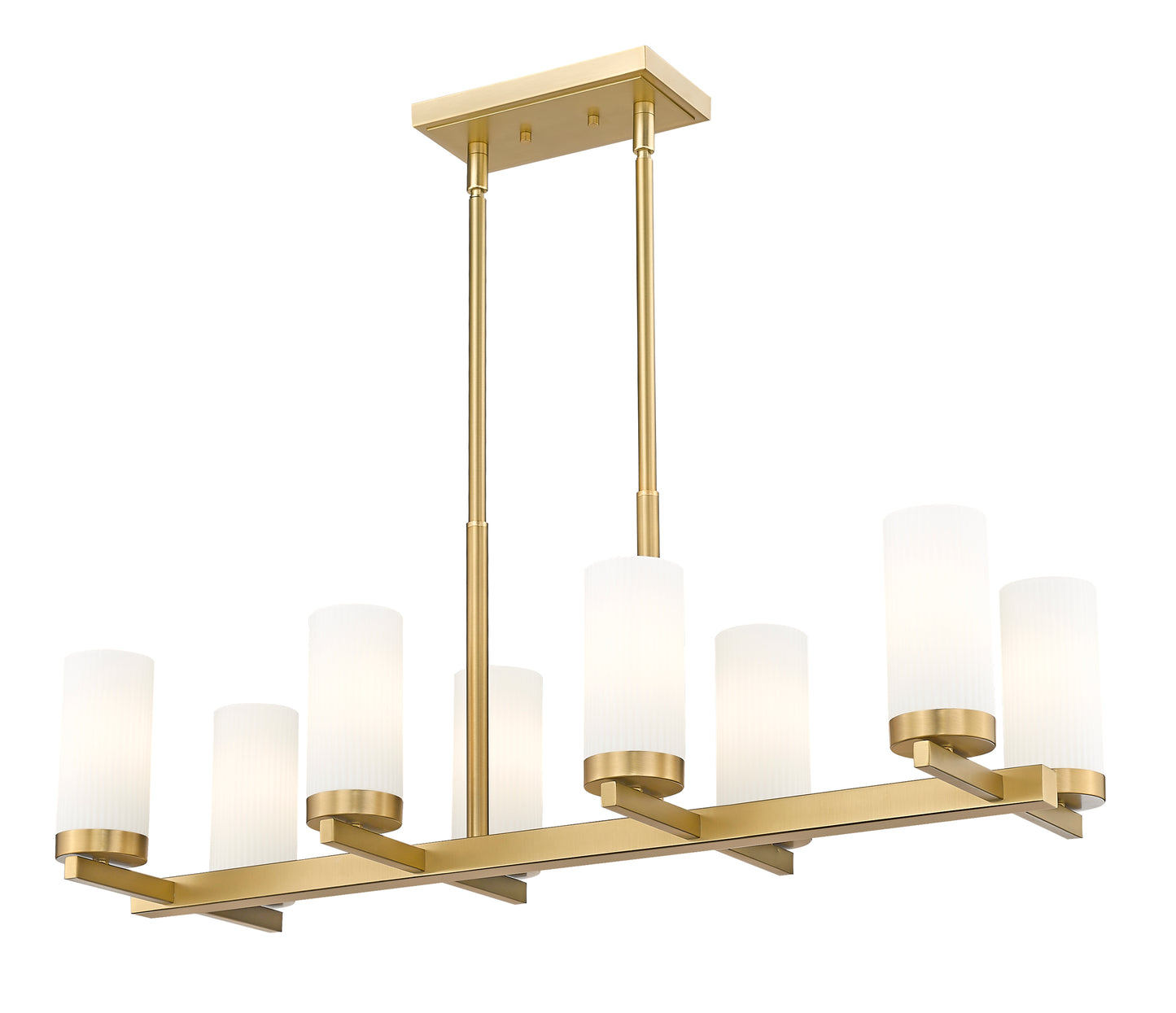 3044-8L-MGLD - Danica 8 Light Linear 42" Chandelier - Modern Gold