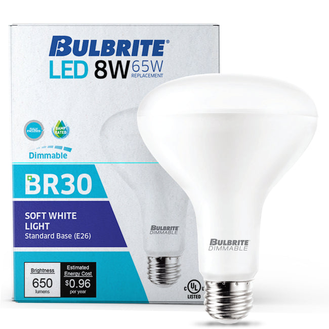 772857 - Dimmable Frost BR30 LED Light Bulb - 8 Watt - 3000K - 24 Pack