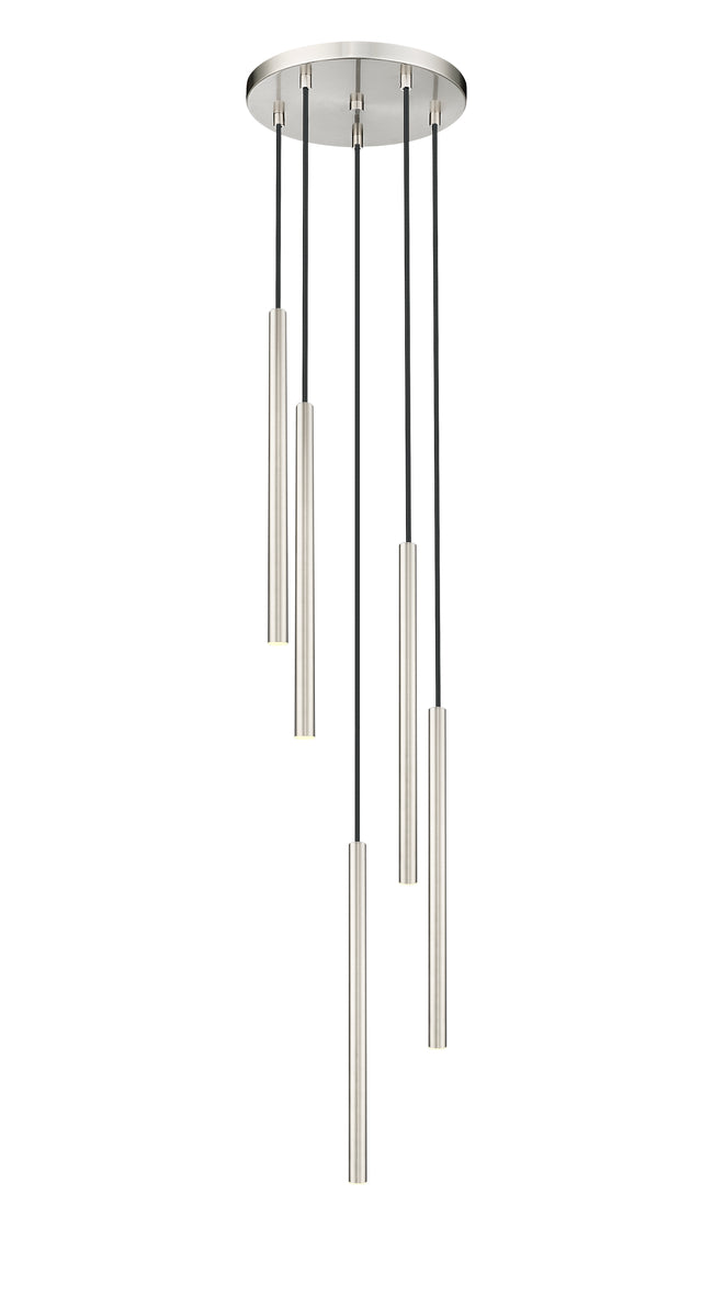 919MP24-5R-BN-LED - Forest 5 Light 12" Chandelier - Brushed Nickel