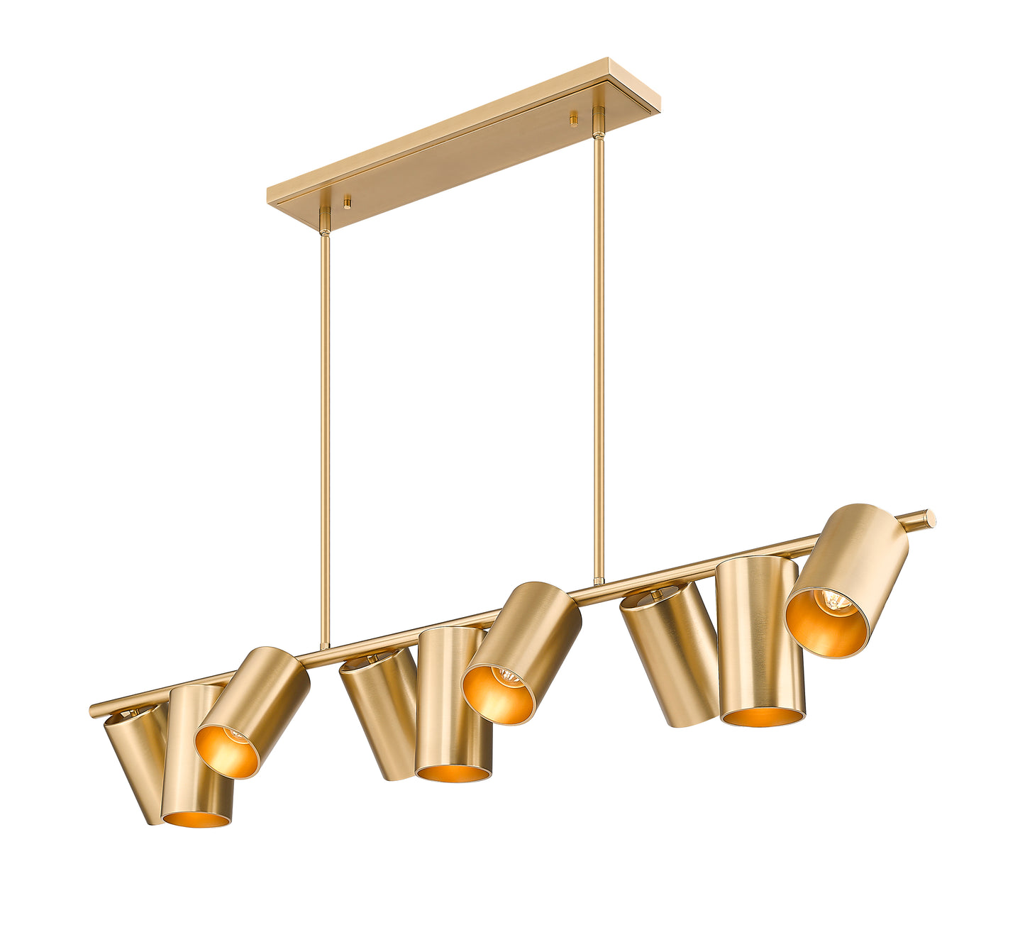 7520-9L-MGLD - Lumina 9 Light Linear 55" Chandelier - Modern Gold
