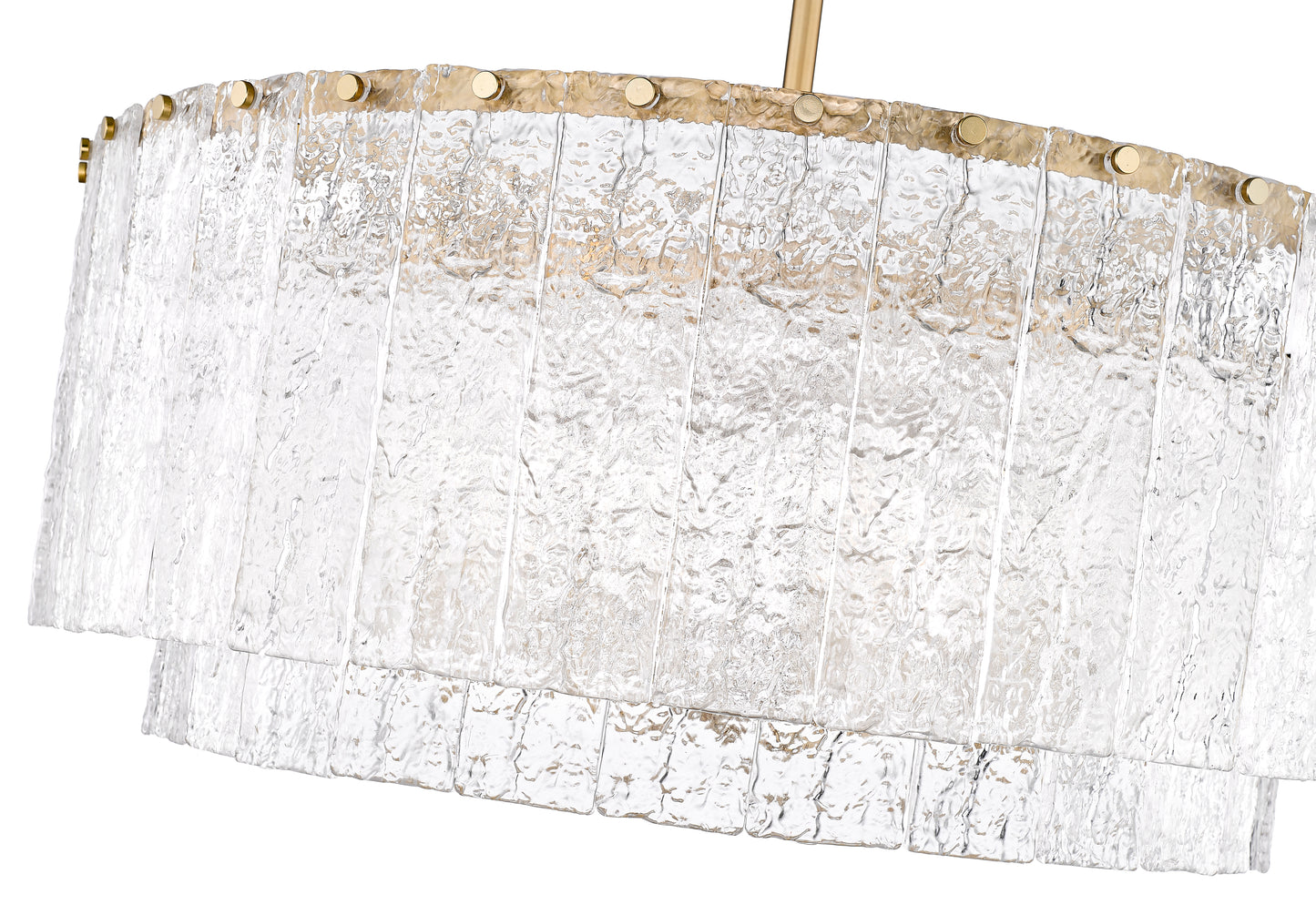 1943P32-2-MGLD - Glacier 12 Light 33" Pendant - Modern Gold