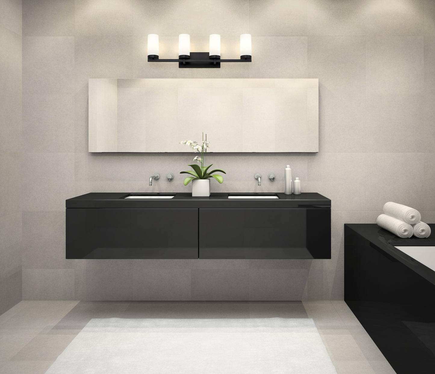 3044-4V-MB - Danica 4 Light 30" Vanity - Matte Black