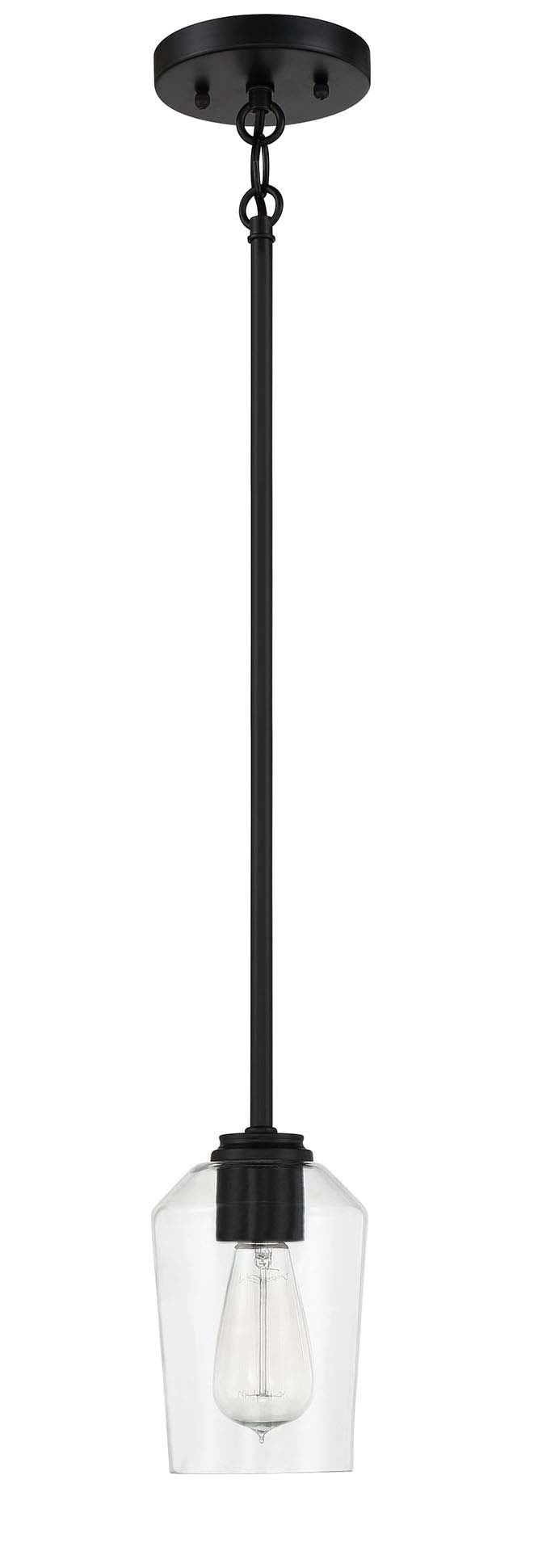 56191-FB - Shayna 1 Light 5.13" Wide Mini Pendant - Flat Black