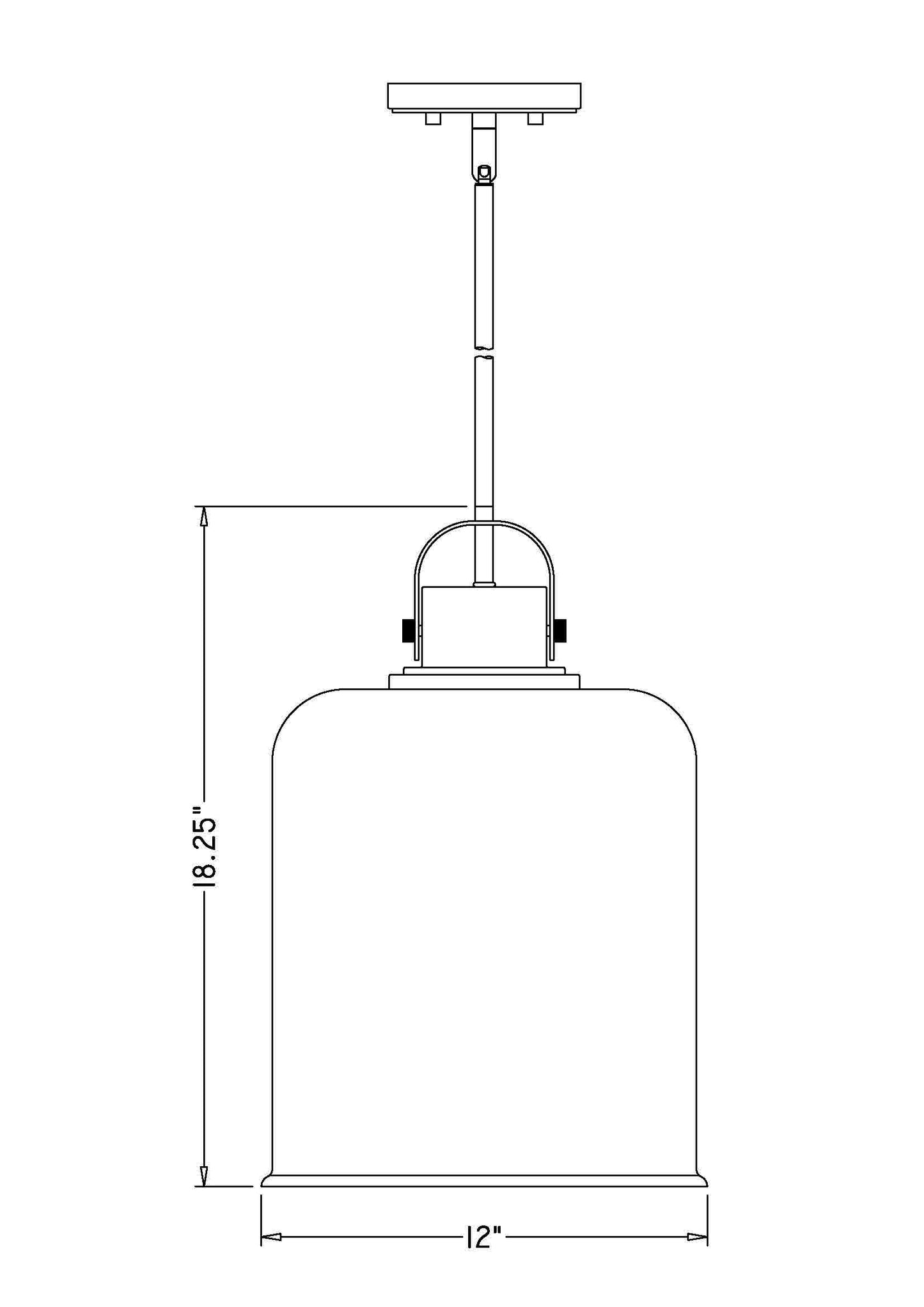 340P12-BN - Kinsley 1 Light 12" Pendant - Brushed Nickel