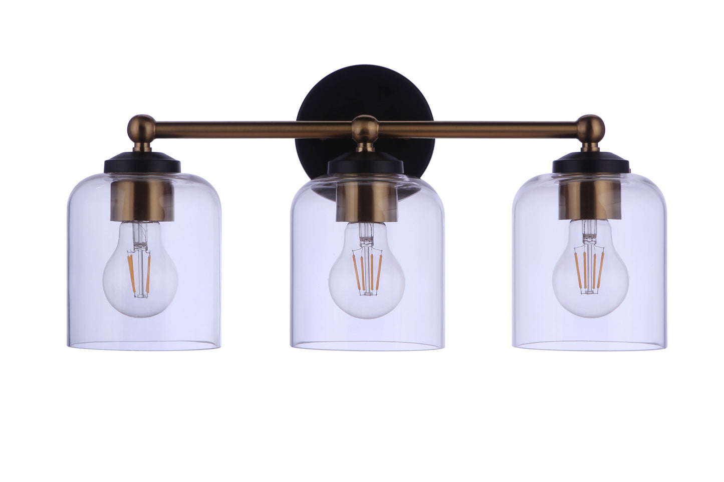 18719FBSB3 - Coppa 3 Light 18" Wide Vanity Light - Flat Black / Satin Brass