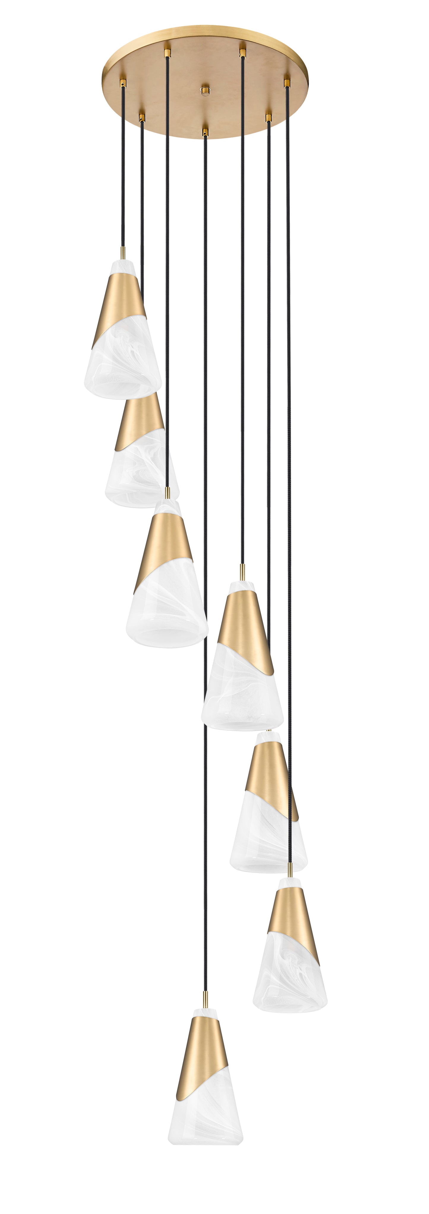 828P6-7R-MGLD - Aimie 7 Light 18" Chandelier - Modern Gold