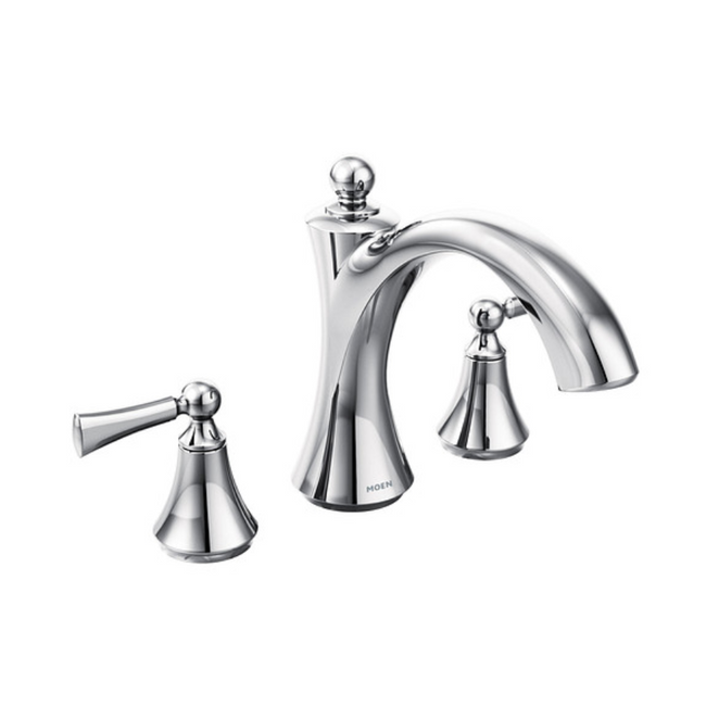 T653 - Wynford Two-Handle Non-Diverter Roman Tub Faucet - Chrome