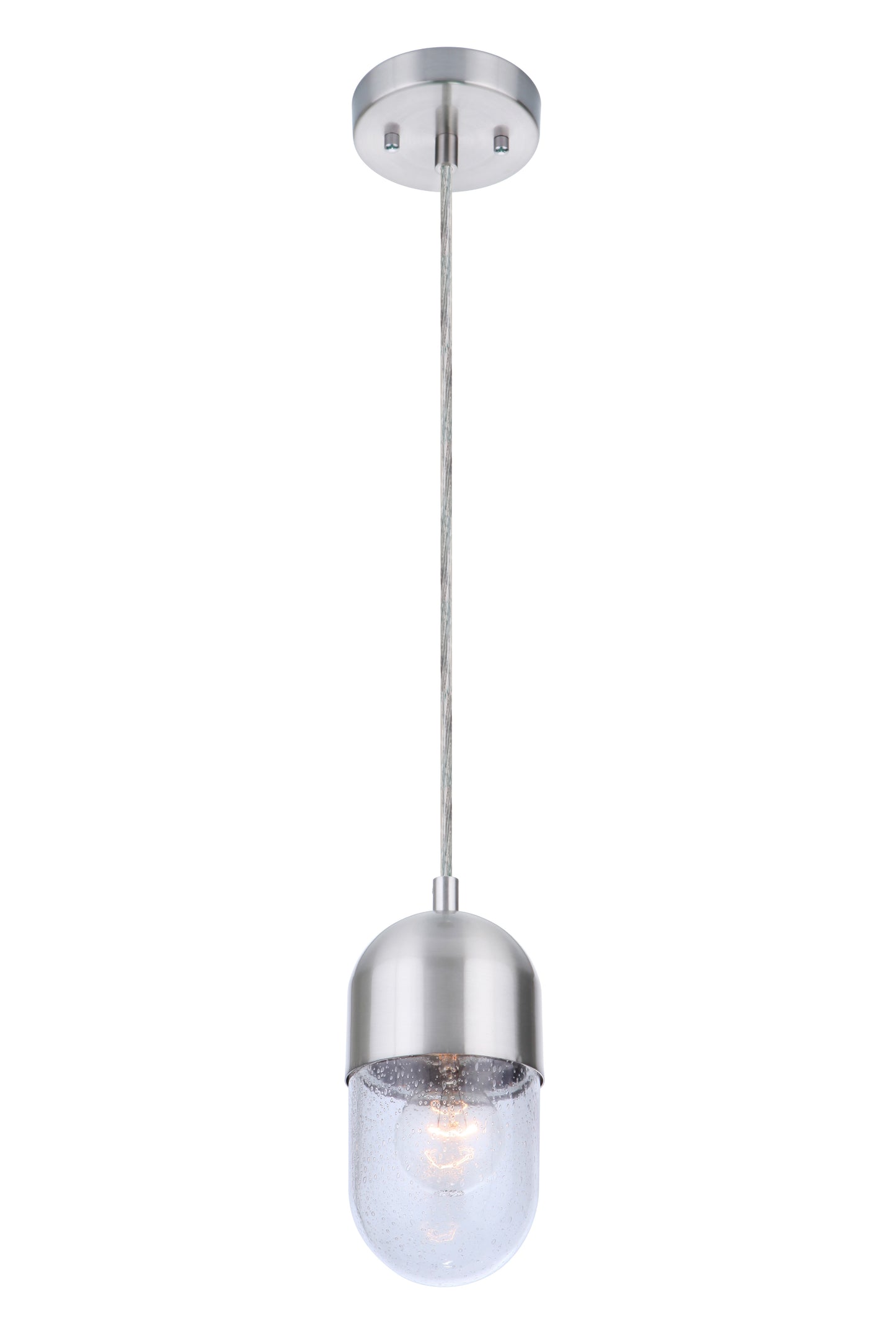 55091-BNK - Pill 1 Light 4.25" Wide Mini Pendant - Brushed Nickel