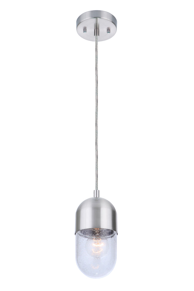 55091-BNK - Pill 1 Light 4.25" Wide Mini Pendant - Brushed Nickel