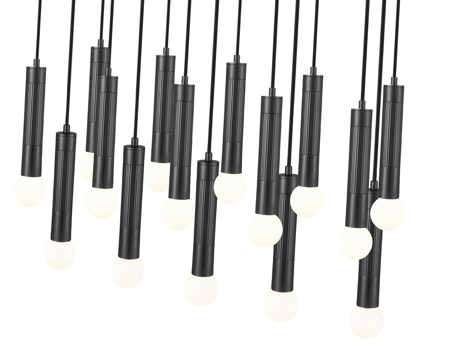 1956P-17L-MB - Stari 17 Light Linear 42" Chandelier - Matte Black