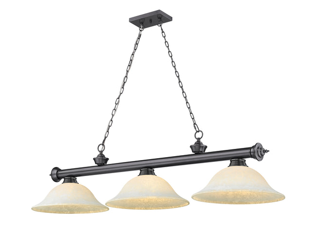 2306-3BP-WM16 - Cordon 3 Light 58" Billiard - Bronze Plate