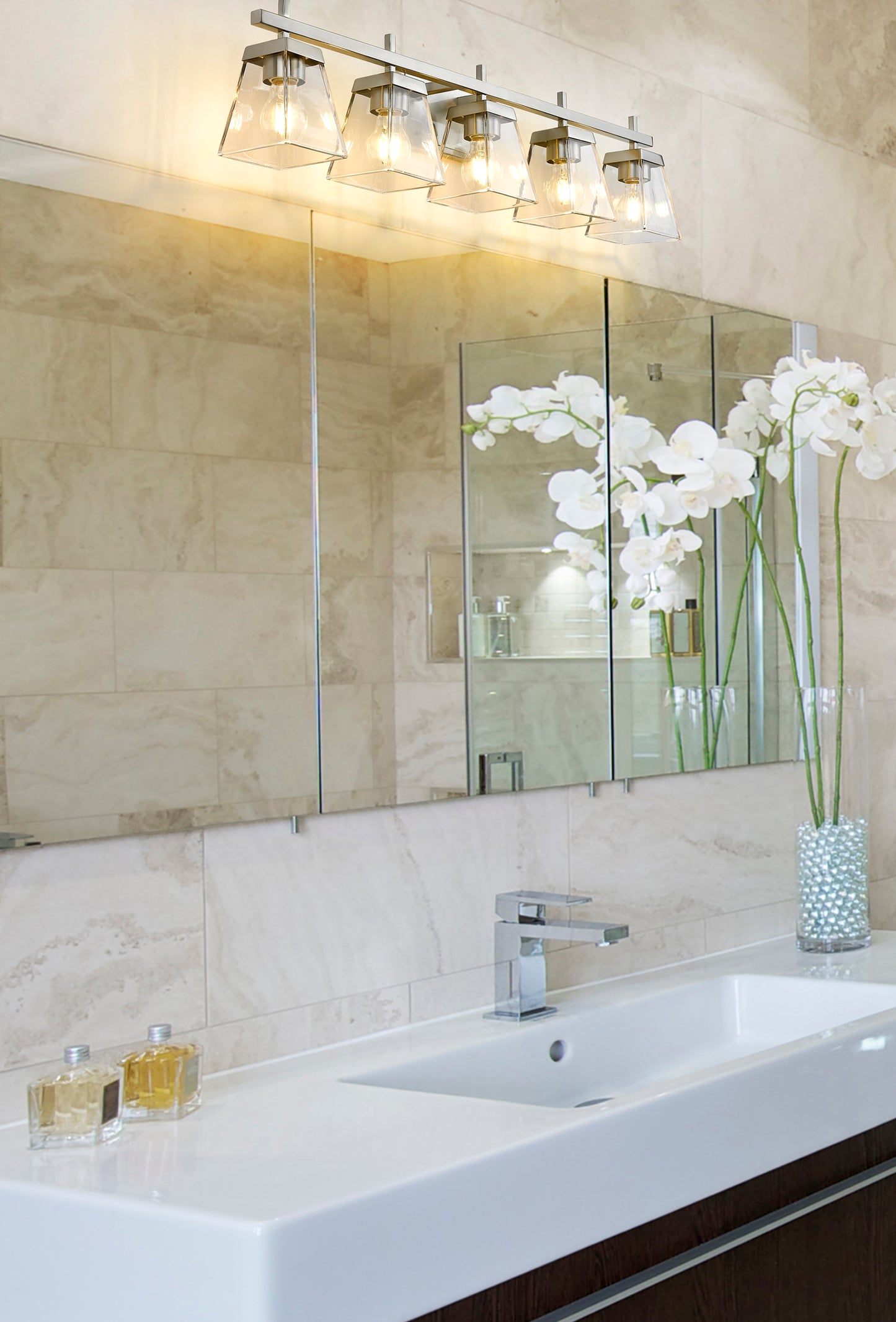 819-5V-BN - Lauren 5 Light 39" Vanity - Brushed Nickel