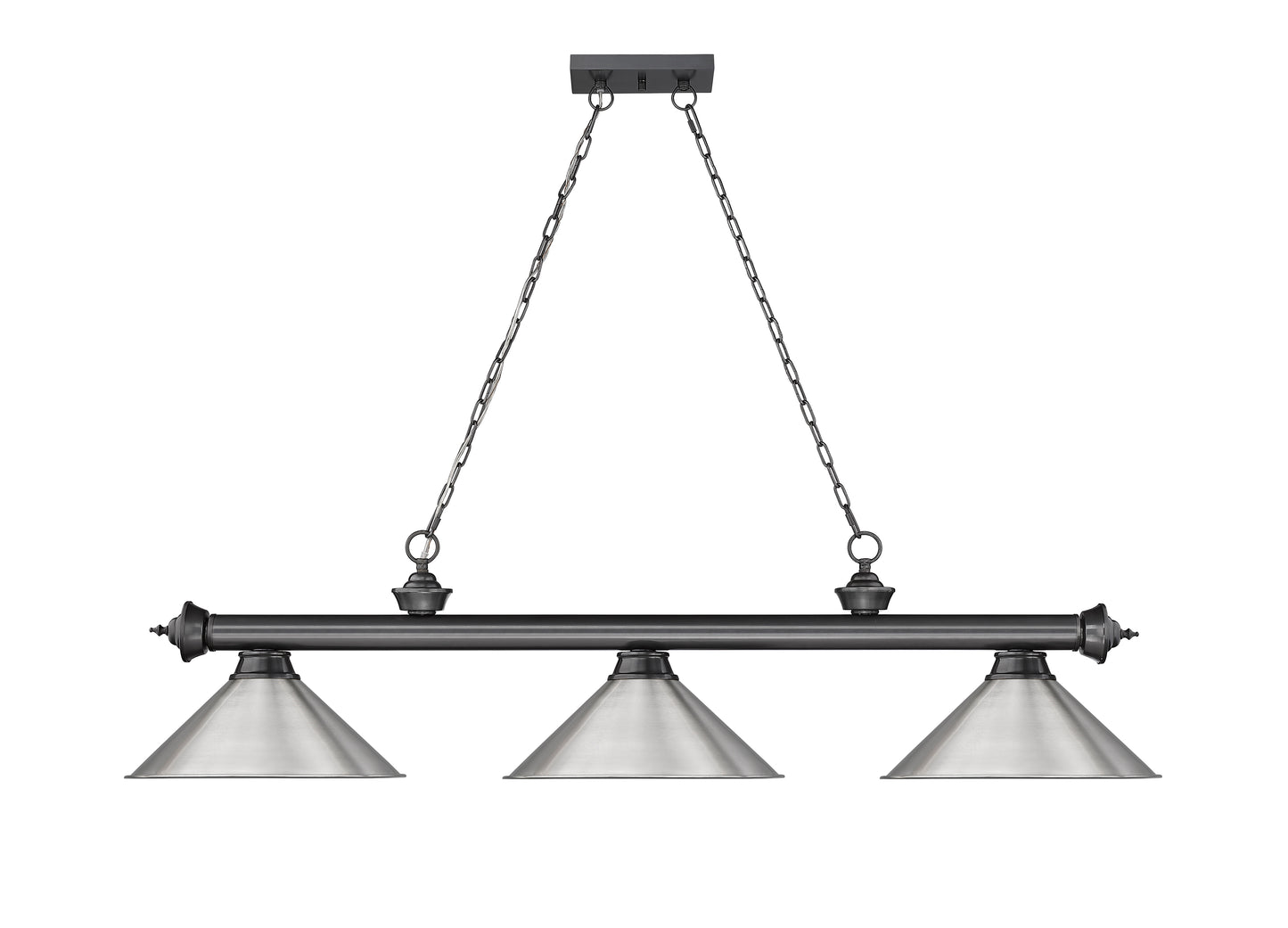 2306-3BP-BN15 - Cordon 3 Light 57" Billiard - Bronze Plate