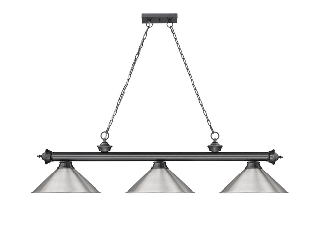 2306-3BP-BN15 - Cordon 3 Light 57" Billiard - Bronze Plate