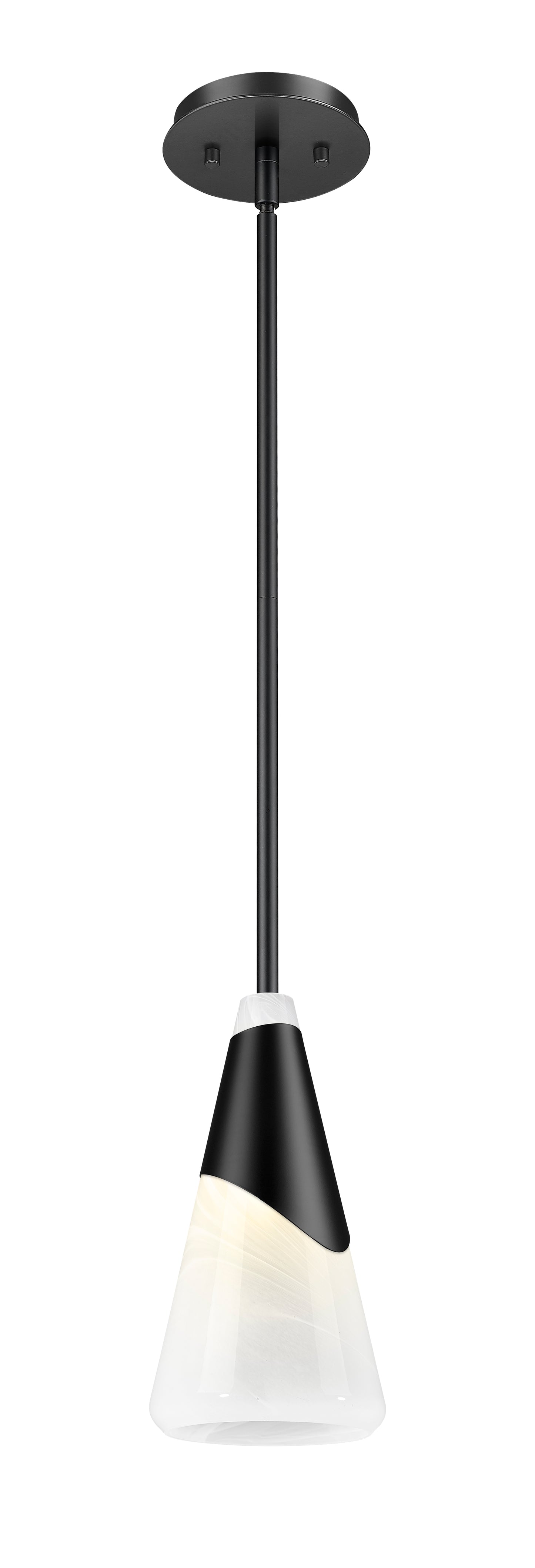 828P7-ROD-MB - Aimie 1 Light 7" Pendant - Matte Black