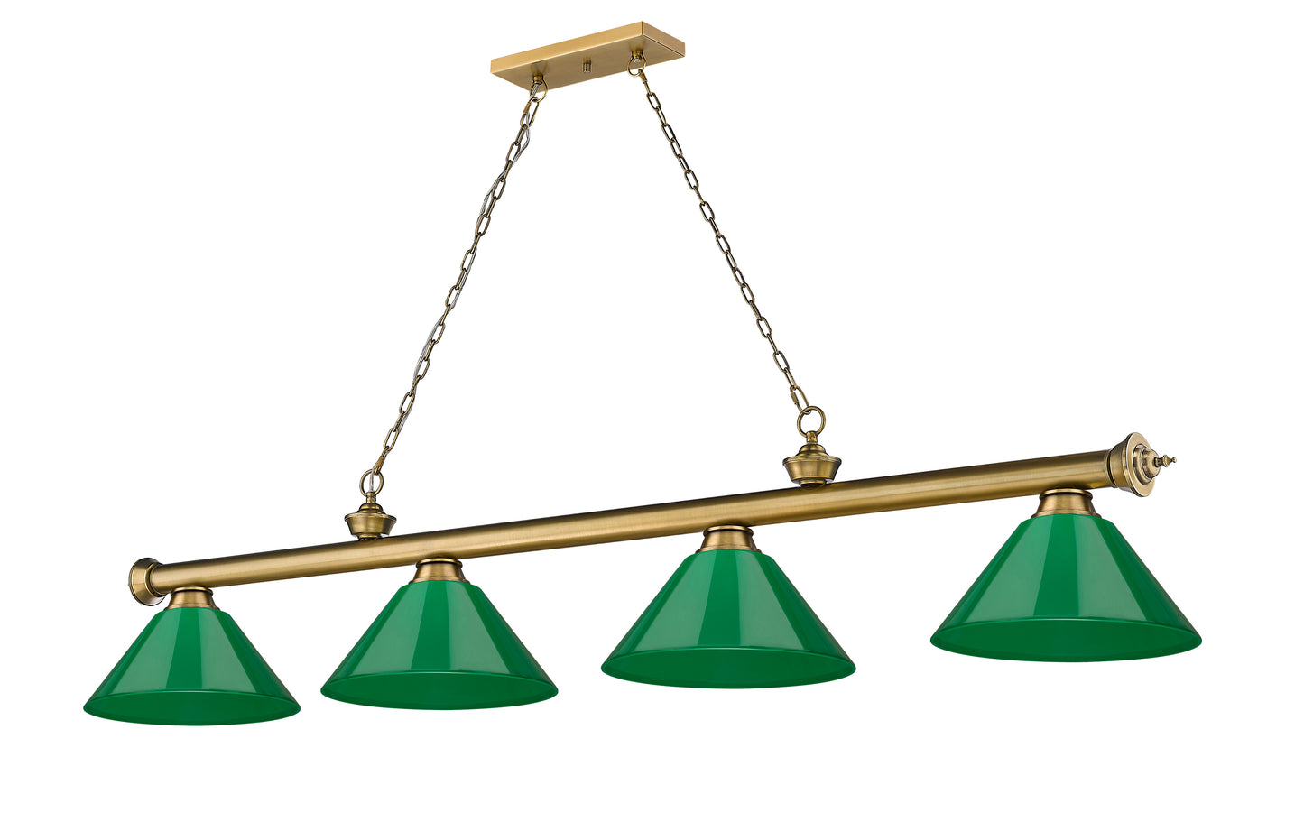 2306-4RB-PGR - Cordon 4 Light 81" Billiard - Rubbed Brass