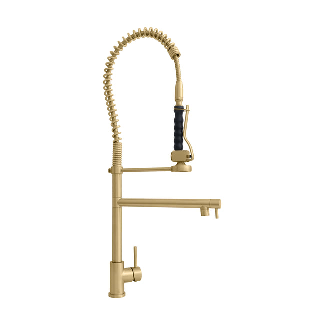 VNG-KF-CB - Van Gogh Pull Down Spring Kitchen Faucet with Pot Filler in Champagne Bronze
