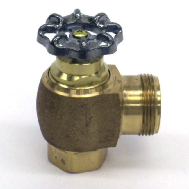 10077T5 - 1" Angle Stop RBF With Rough Brass Finish