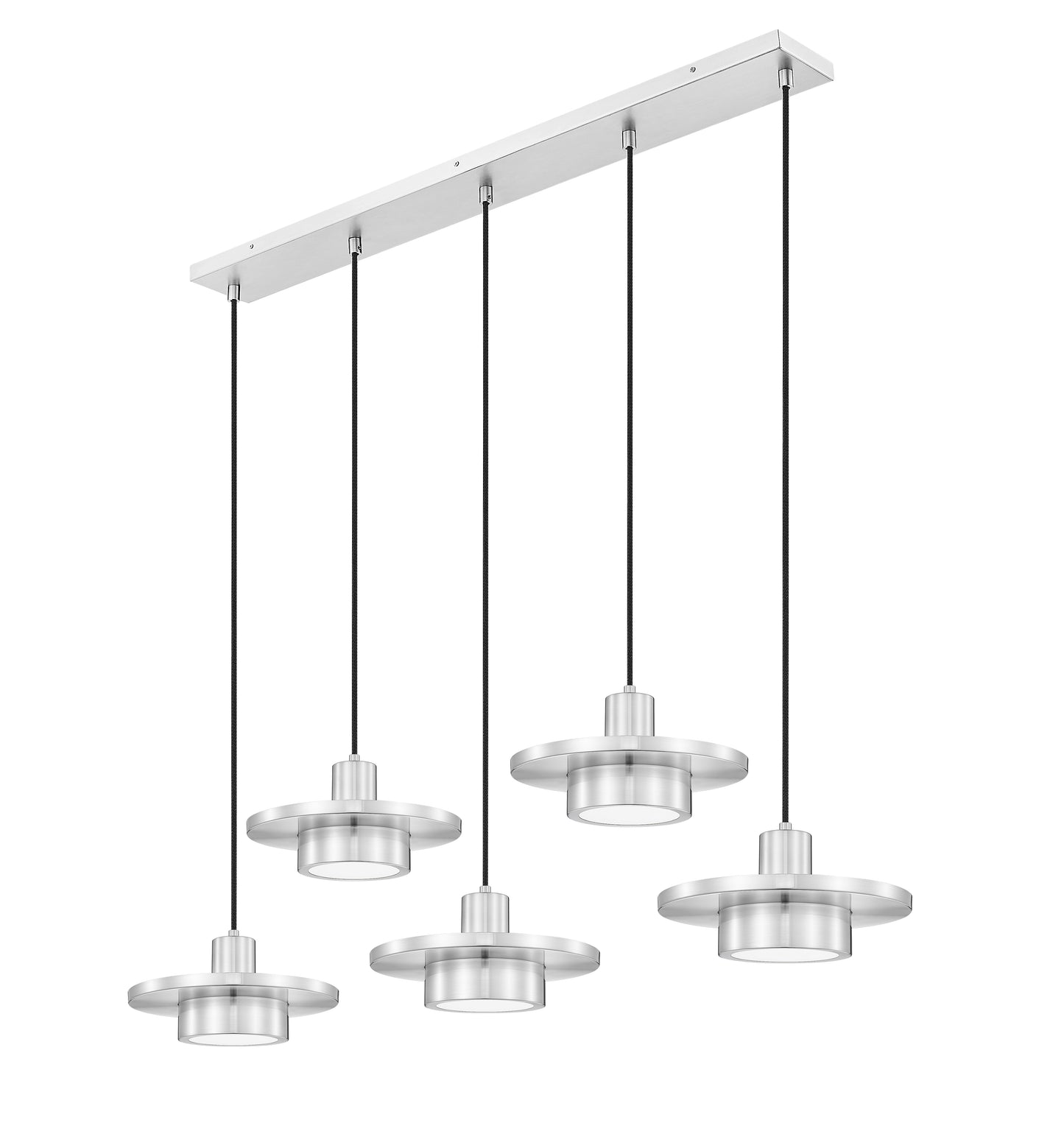 829P12-5L-BN-LED - Ludo 5 Light Linear 52" Chandelier - Brushed Nickel