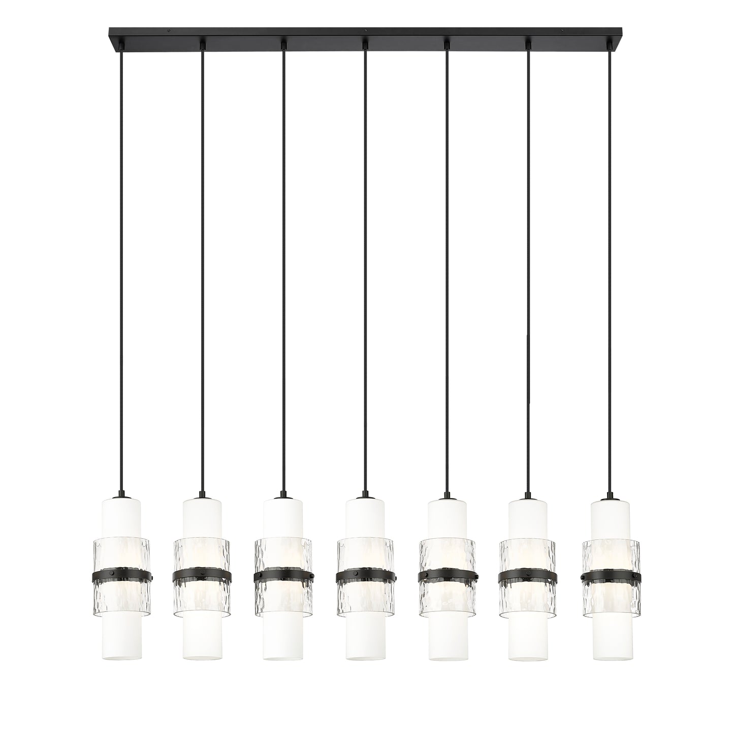 1946P-7L-MB - Cayden 7 Light Linear 54" Chandelier - Matte Black