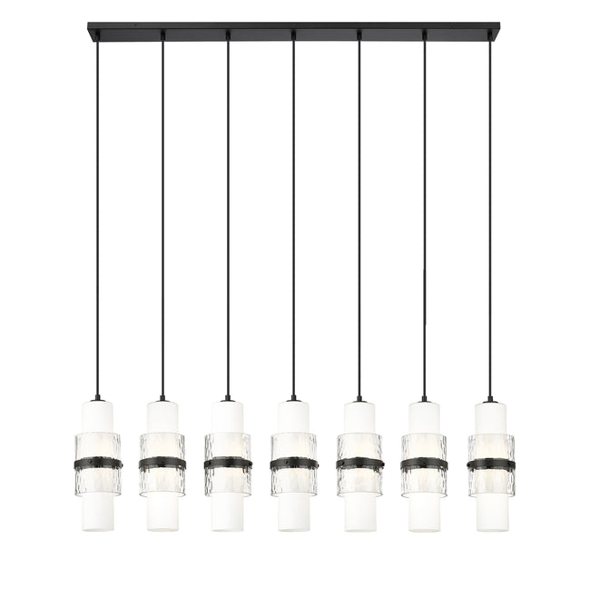 1946P-7L-MB - Cayden 7 Light Linear 54" Chandelier - Matte Black