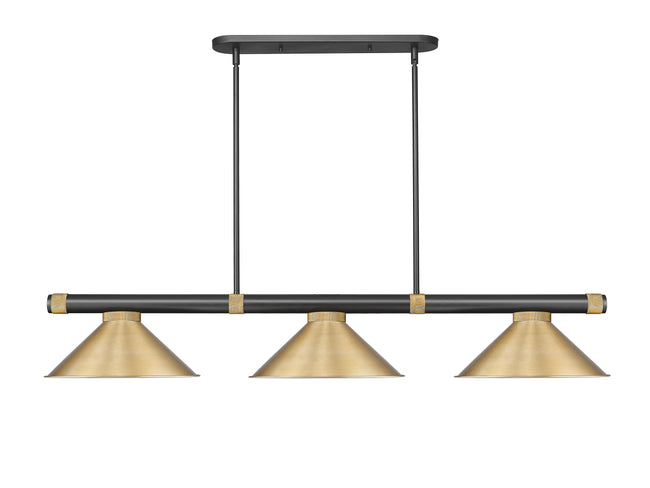 3050-3MB-RB-HBR15 - Vanguard 3 Light 58" Billiard - Matte Black / Rubbed Brass