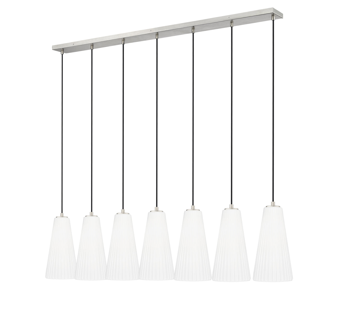 3043P7-7L-BN - Farrell 7 Light Linear 54" Chandelier - Brushed Nickel