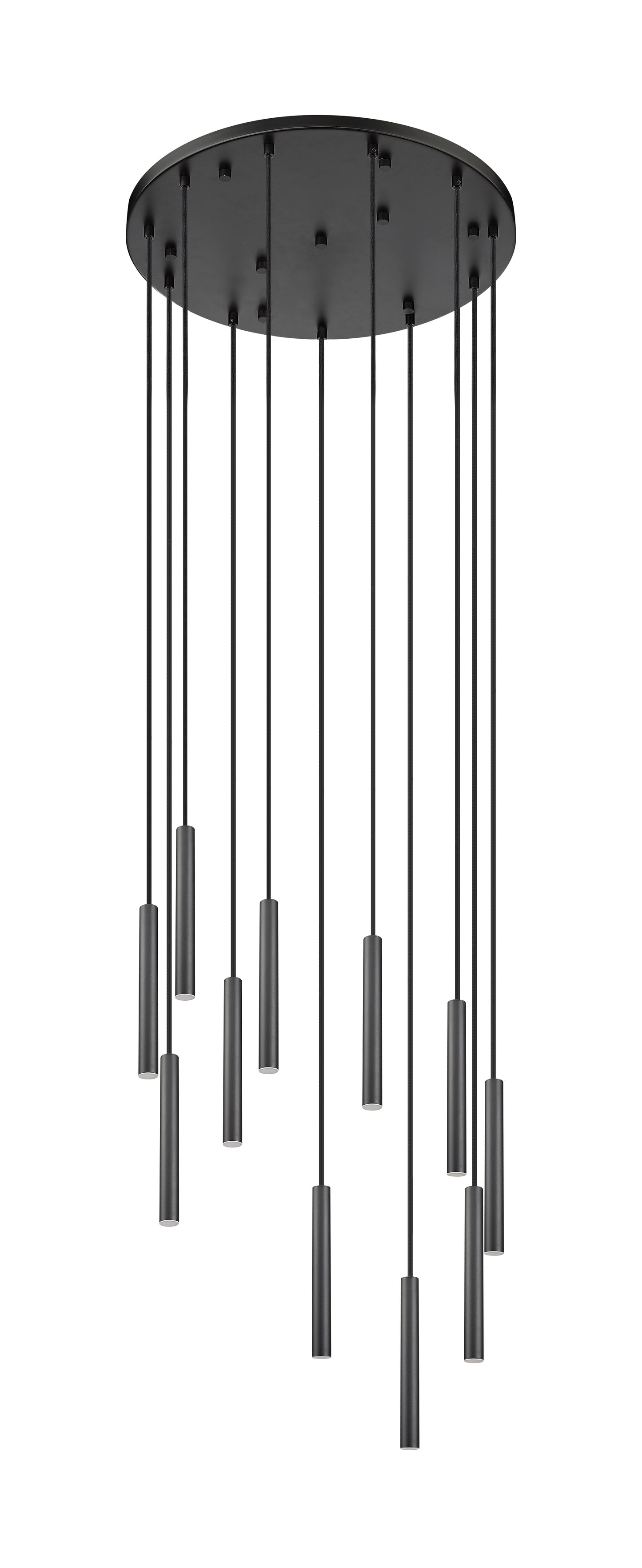 919MP12-11R-MB-LED - Forest 11 Light 24" Chandelier - Matte Black