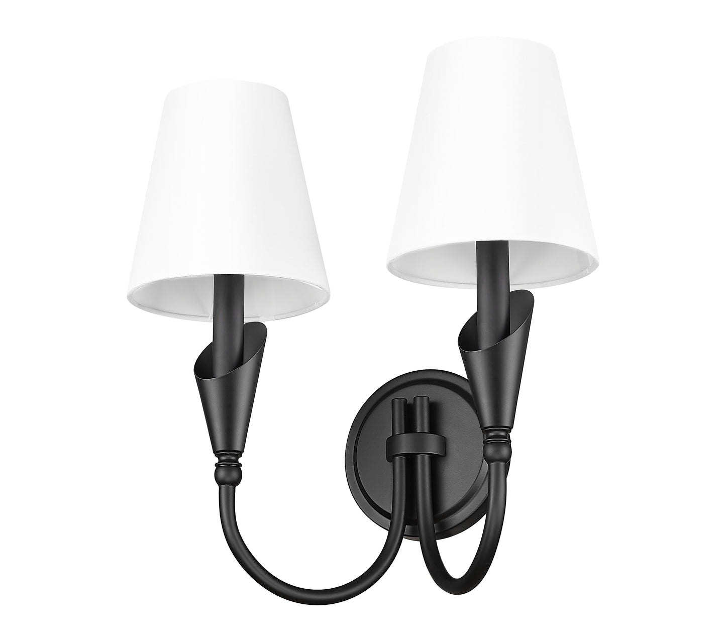 4014-2S-MB - Claudelle 2 Light Wall 14" Sconce - Matte Black