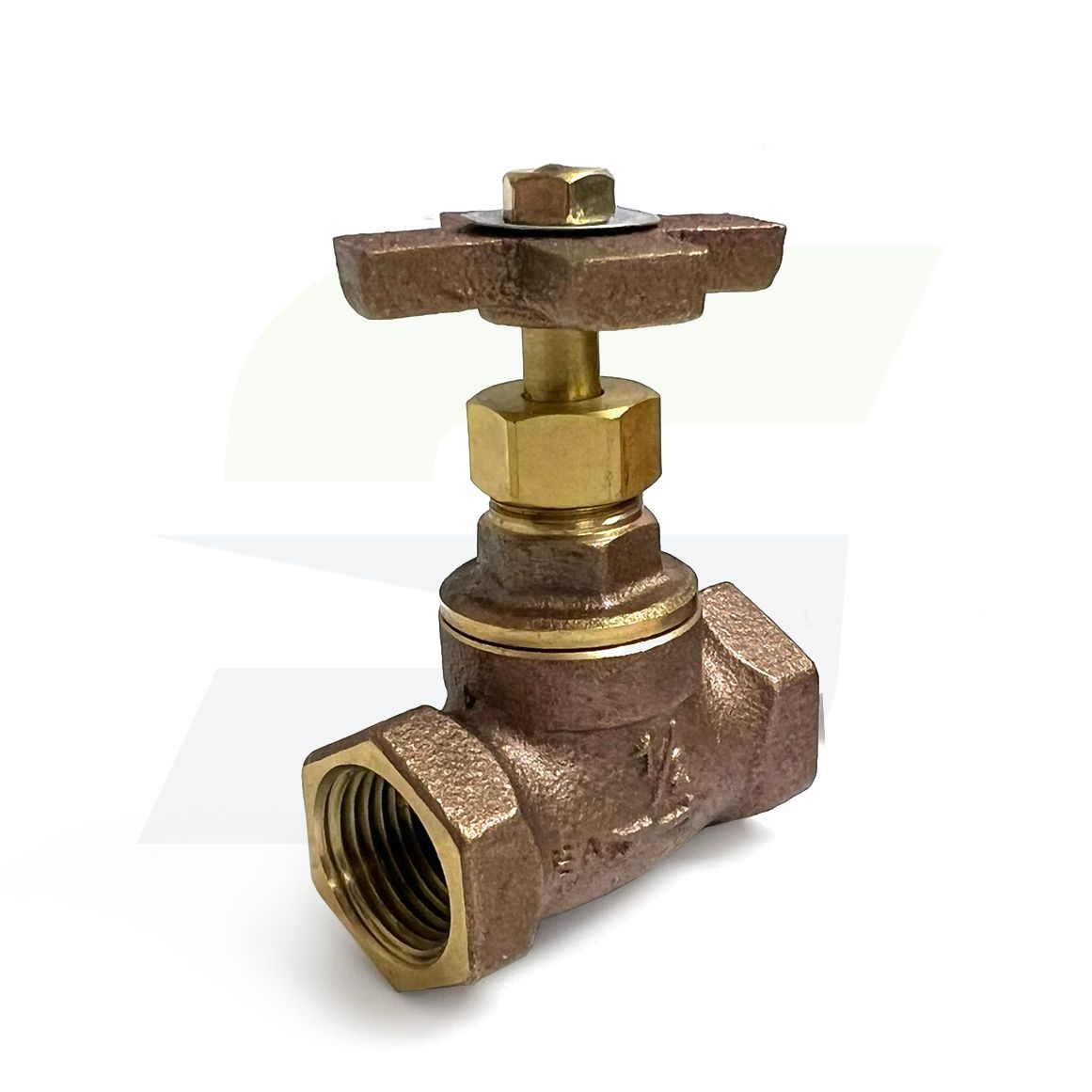 201X03 - 1/2" Brass Stop Valve with Cross Handle, IPS Connection