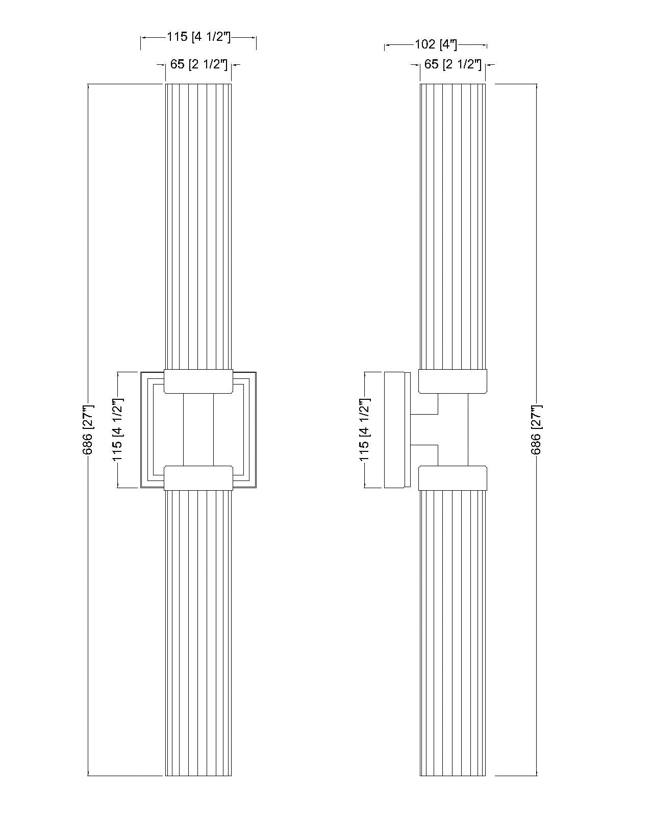 740-2W-BN - Beau 2 Light Wall 27" Sconce - Brushed Nickel