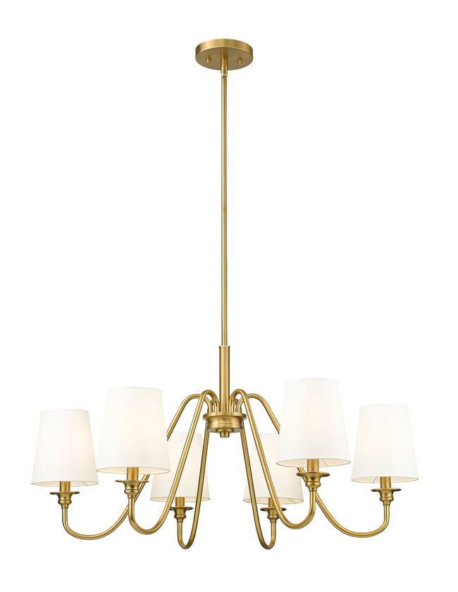 7509-6-32MGLD - Gianna 6 Light 32" Chandelier - Modern Gold