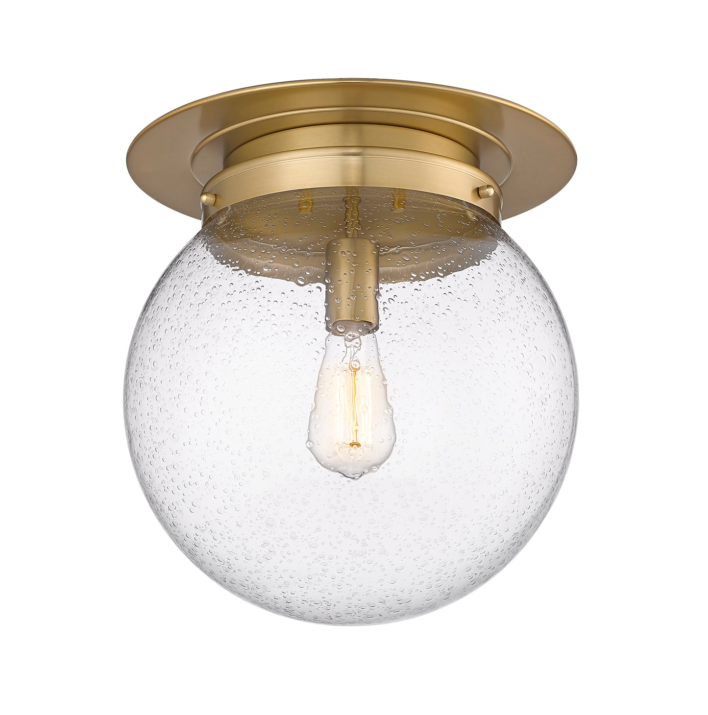 7506F13-HBR - Calhoun 1 Light Flush 13" Mount - Heritage Brass