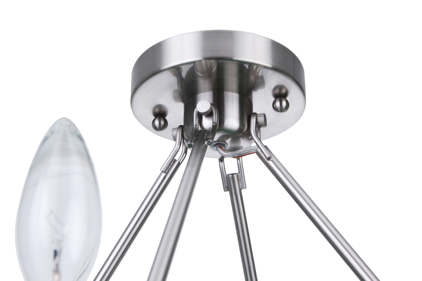 54356-BNK - Larrson 6 Light 18" Wide Semi Flush Mount - Brushed Nickel