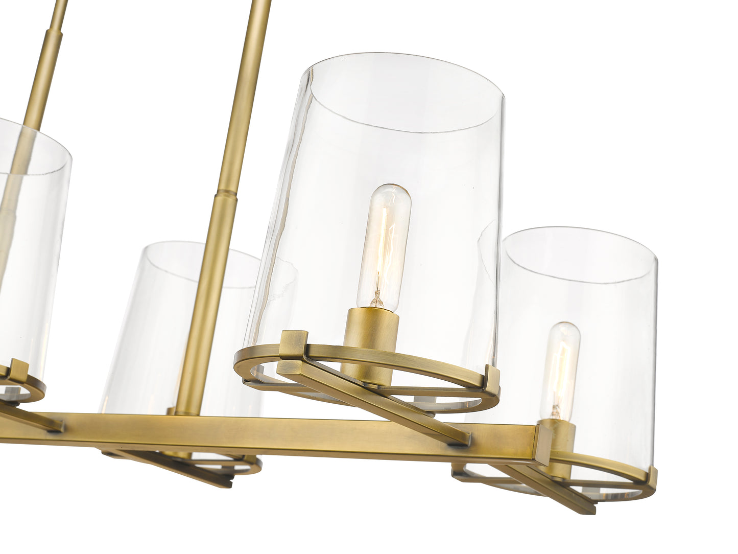 3032-6L-RB - Callista 6 Light Linear 44" Chandelier - Rubbed Brass