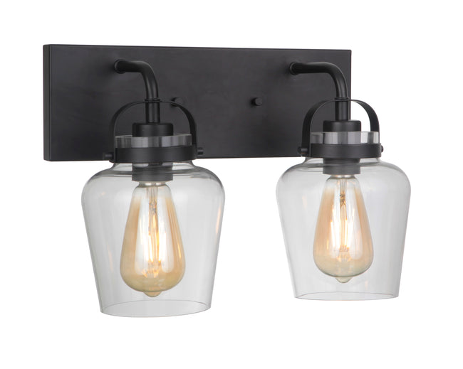 53502-FB - Trystan 2 Light 14" Wide Vanity Light - Flat Black