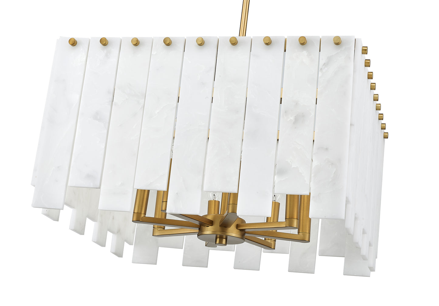 345P20-RB - Viviana 8 Light 20" Chandelier - Rubbed Brass