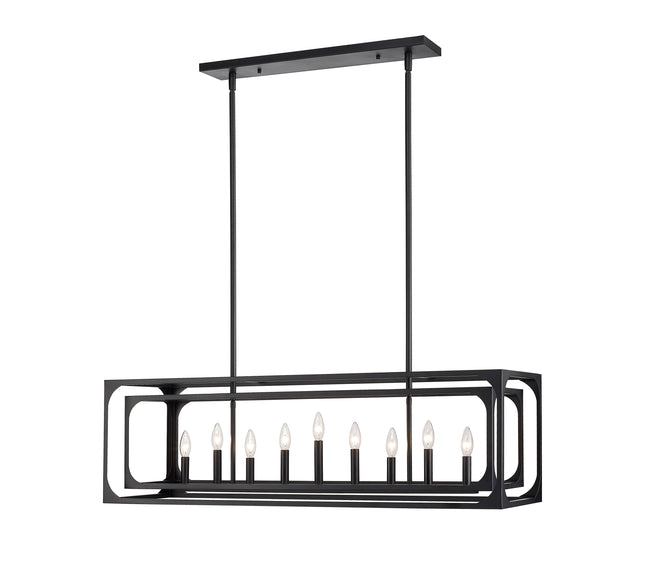 3038-9L-MB - Easton 9 Light Linear 44" Chandelier - Matte Black