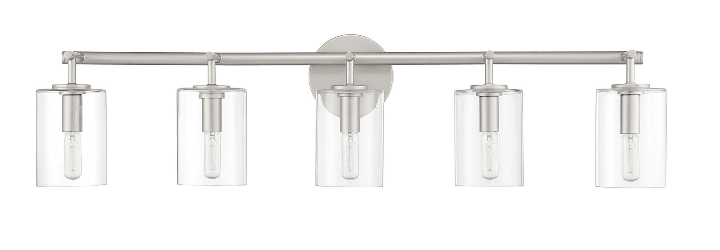 55605-SN - Hailie 5 Light 35" Wide Vanity Light - Satin Nickel
