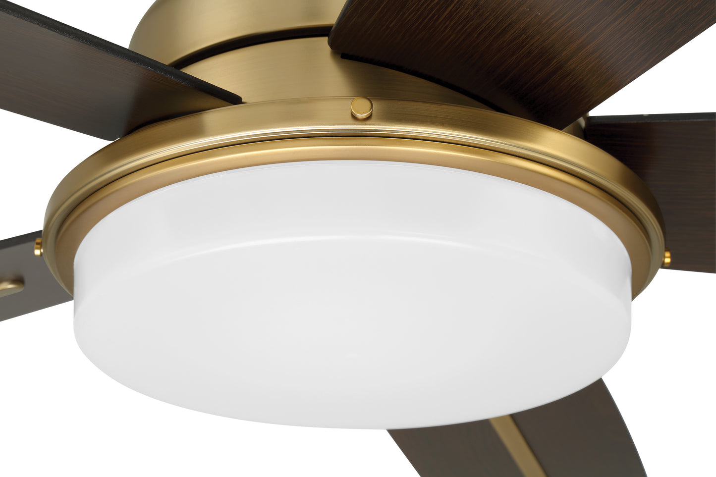 DRW54SB5-NWF - Drew 54" Ceiling fan, no Wifi 54" 5 Blade Ceiling Fan with Light Kit - Satin Brass