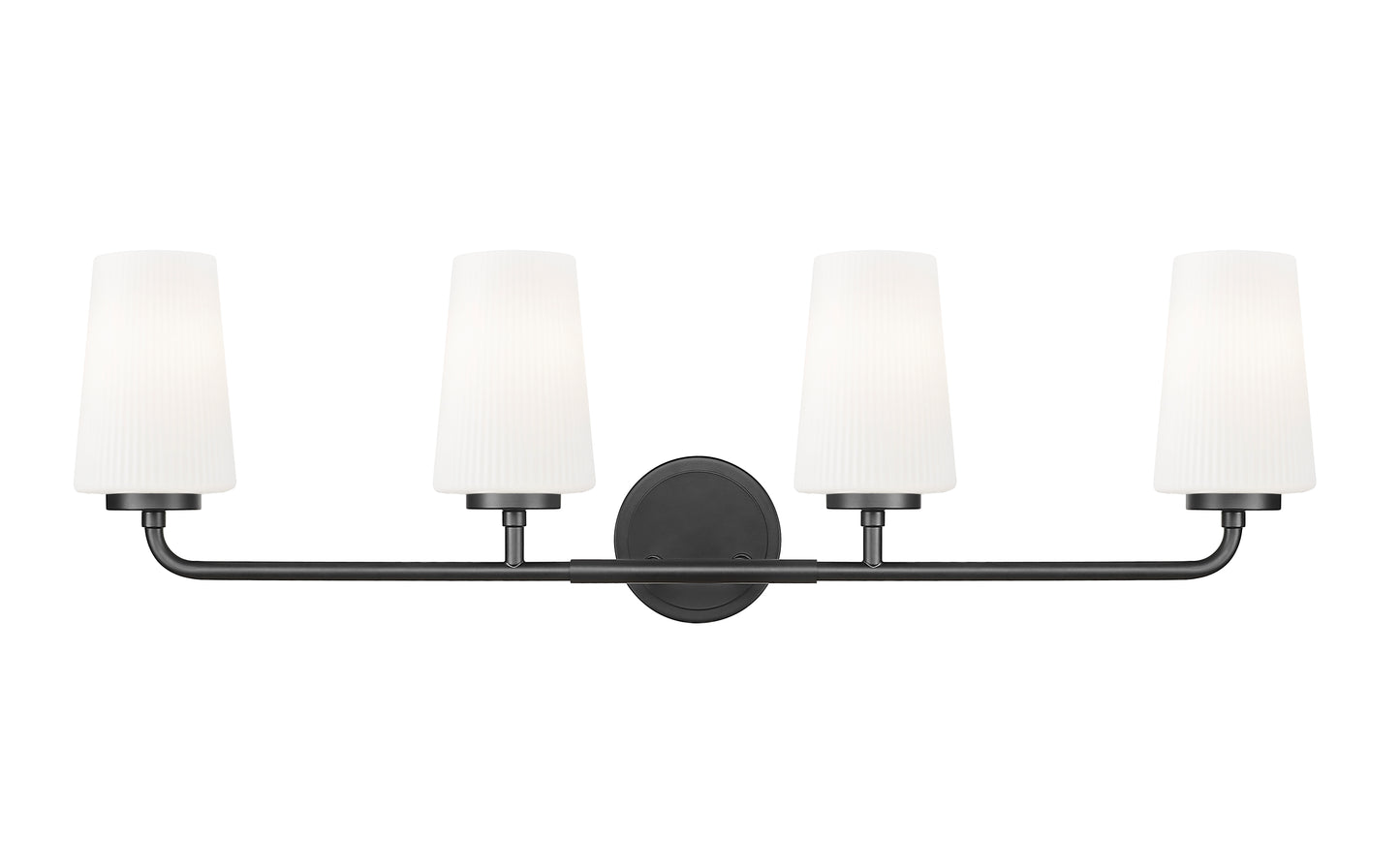 7005-4V-MB - Montford 4 Light 32" Vanity - Matte Black